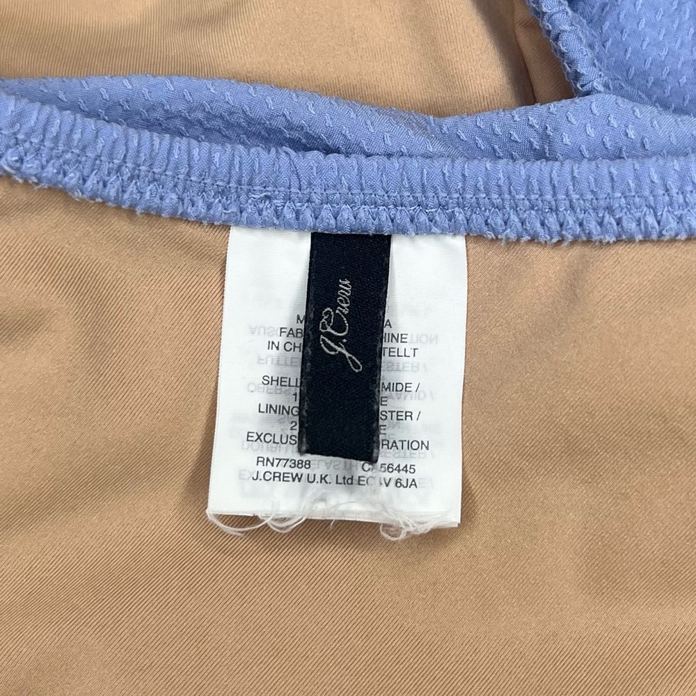 J. Crew Periwinkle Rick Rack One Shoulder Ruffle Bikini Top W - Picture 3 of 5